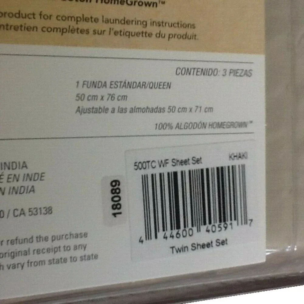 brand new KHAKI Heartland 500 TC Wrinkle Resistant 100% Cotton TWIN Sheet Set